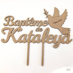 CAKE TOPPER BAPTEME personnalisé Matière Médium