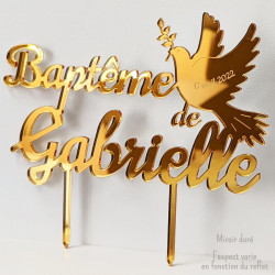 CAKE TOPPER BAPTEME personnalisé Matière Médium