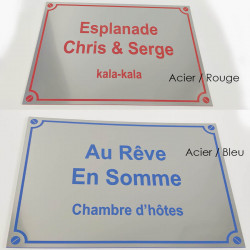 Plaque de rue personnalisée humour, ok extérieur - 20x15 cm