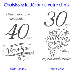 Verre à vin personnalisé anniversaire gravé