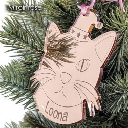 Boule De Noël Chat 3D - Décoration Suspendue Festive Pour Sapin, Couronne Ou Rebord De Fenêtre