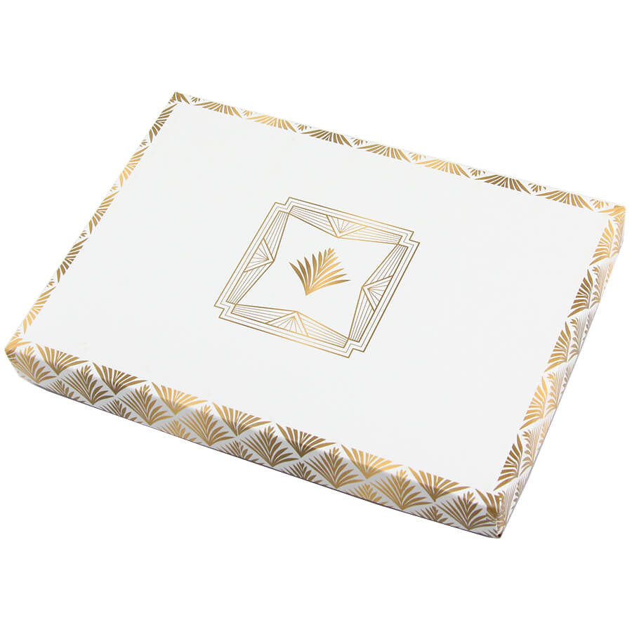 Boîte cadeau 17x11 cm Palmes dorées Boîte cadeau 17x11 cm Palmes dorées