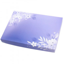 Boîte cadeau 17x11 cm Violette et fleurs