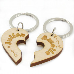 Porte-clés personnalisé pour couples 2 pièces assorties couple porte-clés  ensemble personnalisé gravé nom et date coeur puzzles porte-clés main dans  la main porte-clés pour petite amie petit ami : : Mode