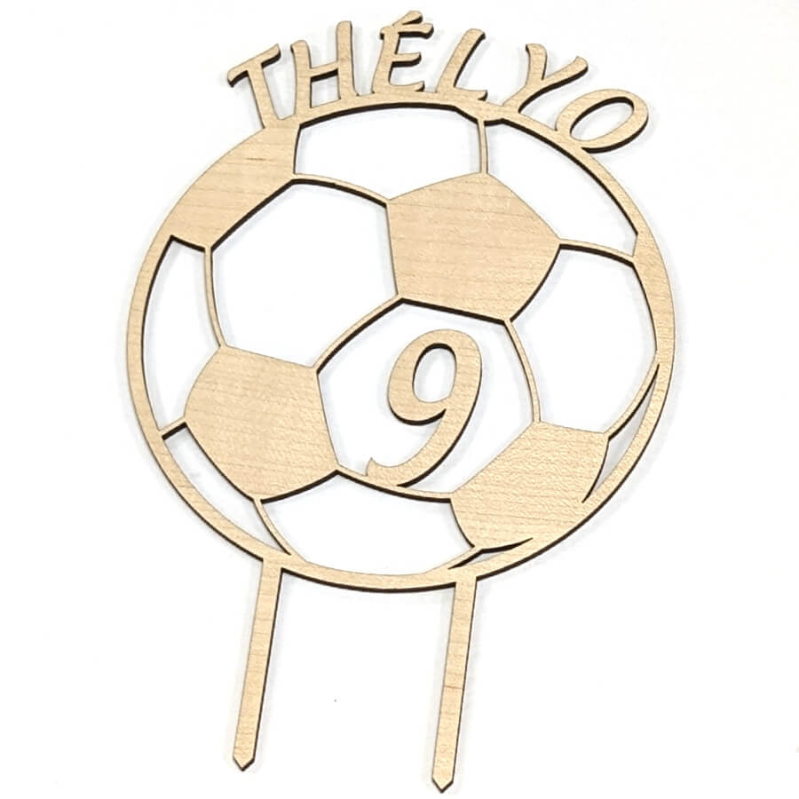 Cake topper football personnalisable pour anniversaire