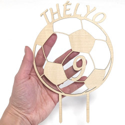 Cake topper football personnalisable pour anniversaire