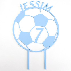 Cake topper football personnalisable pour anniversaire