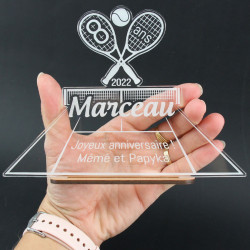 Trophée Tennis personnalisé anniversaire