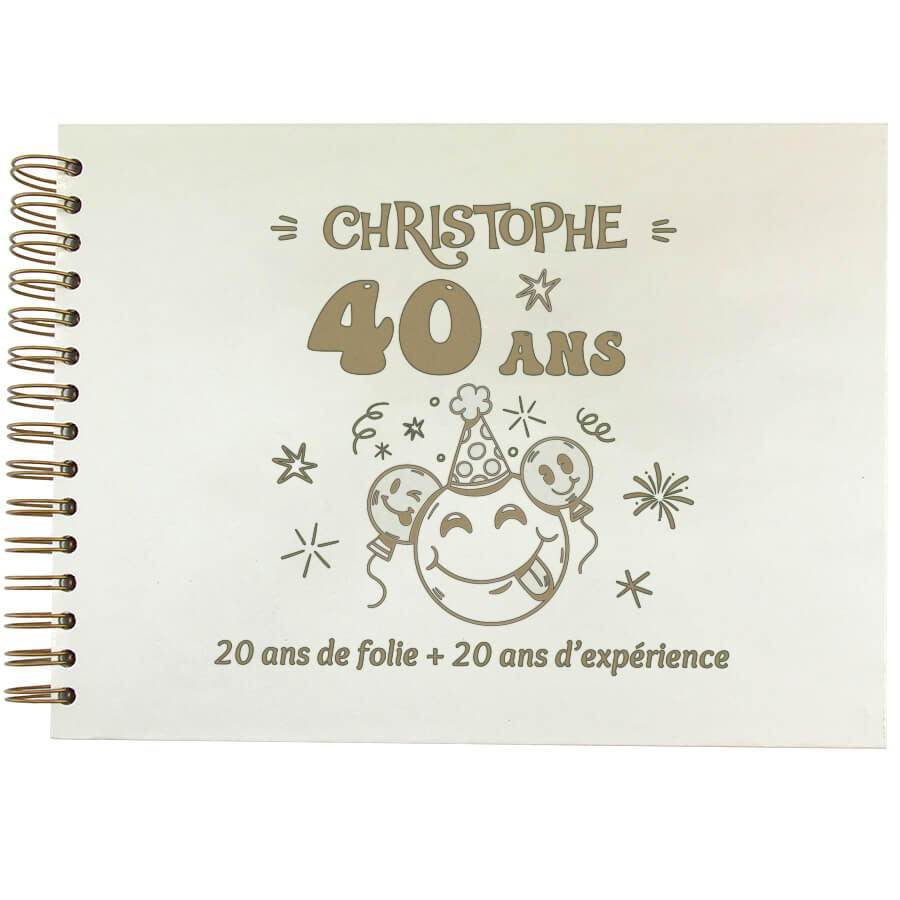 Livre d'or anniversaire rigolo Smiley personnalisable