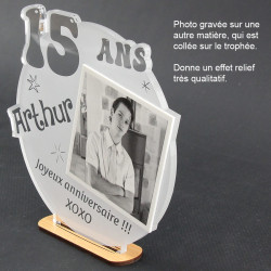 Trophée cadeau anniversaire avec photo