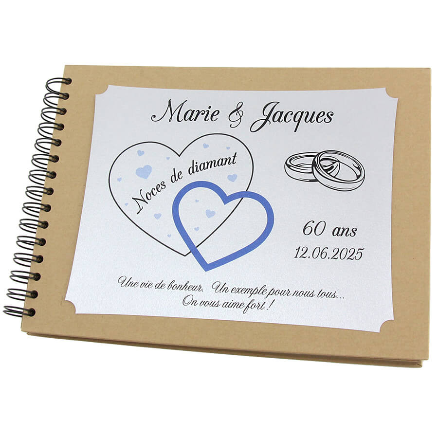 Livre d'or noces de diamant à personnaliser