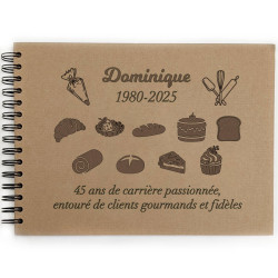 Livre d'or retraite boulanger pâtissier personnalisé