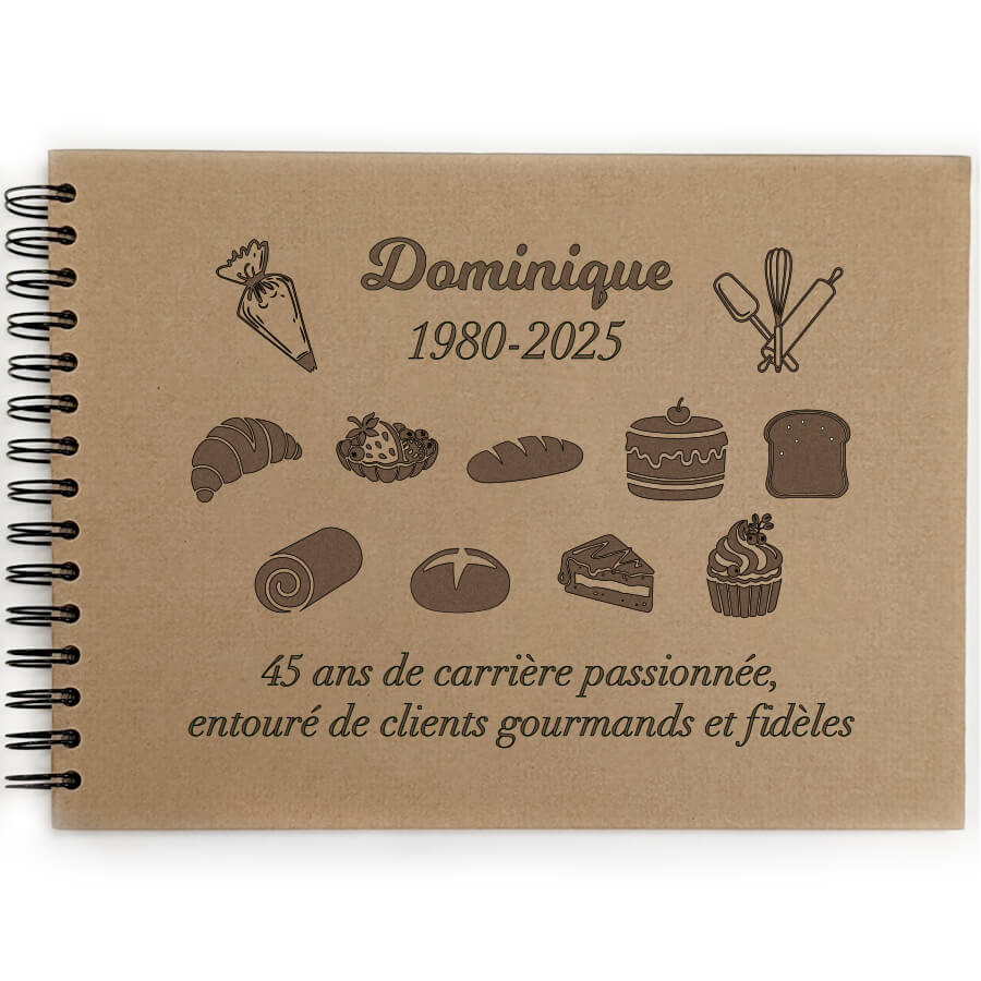 Livre d'or retraite boulanger pâtissier personnalisé