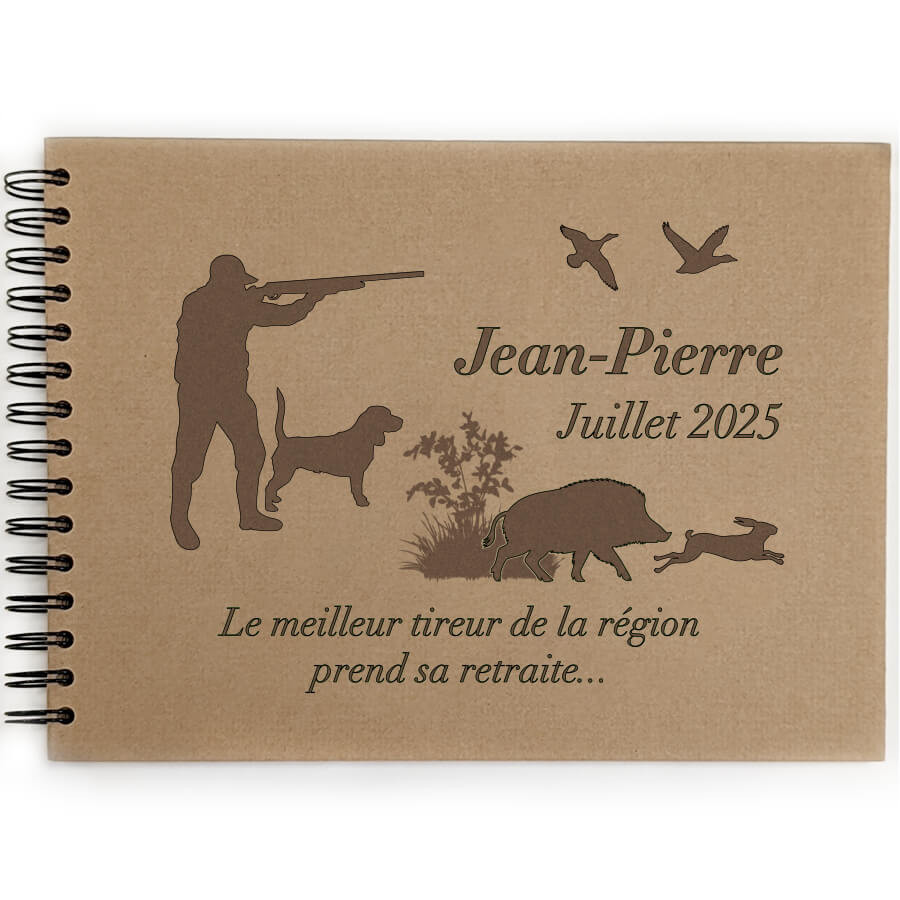 Livre d'or chasseur personnalisé
