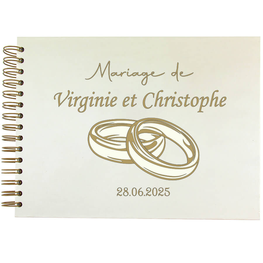Livre d'or alliances mariage personnalisé