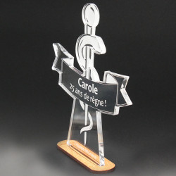 Trophée cadeau caducée infirmier personnalisable