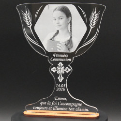Trophée calice personnalisé pour communion et baptême
