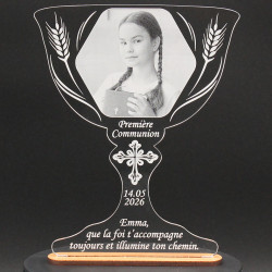 Trophée calice personnalisé pour communion et baptême
