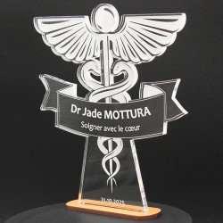 Trophée Caducée médecine à personnaliser