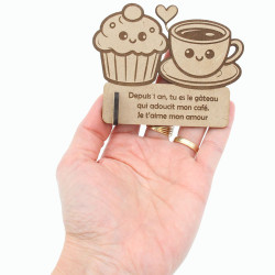Mini trophée cadeau couple personnalisé café gâteau