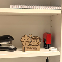 Mini trophée cadeau couple personnalisé café gâteau