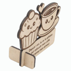 Mini trophée cadeau couple personnalisé café gâteau