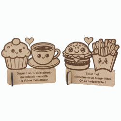 Mini trophée cadeau couple personnalisé café gâteau
