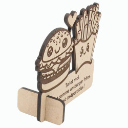 Mini trophée cadeau amitié personnalisé meilleur ami burger frites