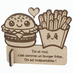 Mini trophée cadeau amitié personnalisé meilleur ami burger frites