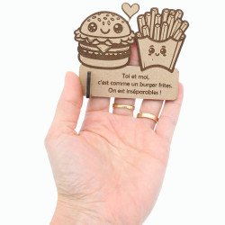 Mini trophée cadeau amitié personnalisé meilleur ami burger frites