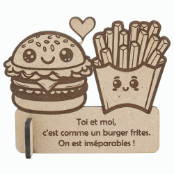 Mini trophée cadeau amitié personnalisé meilleur ami burger frites