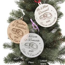 Boule de noël personnalisée couple Premier noël mariés