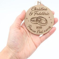 Boule de noël personnalisée couple Premier noël mariés