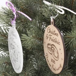 Boule de noël personnalisée couple Premier noël mariés