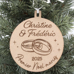 Boule de noël personnalisée couple Premier noël mariés