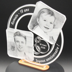 Trophée personnalisé cadeau anniversaire original 2 photos