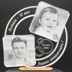 Trophée personnalisé cadeau anniversaire original 2 photos