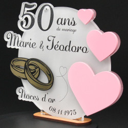 Trophée cadeau 50 ans de mariage Alliances Trophée cadeau 50 ans de mariage Alliances