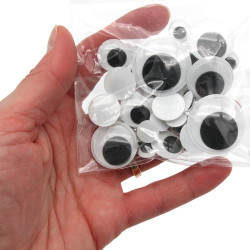 54 yeux mobiles autocollants - tailles assorties