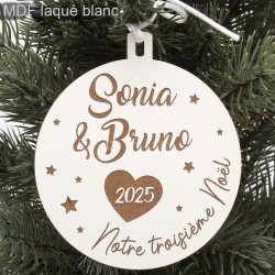 Boule de noël personnalisée couple Notre premier Noël