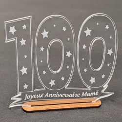 Trophée anniversaire âge plexi à personnaliser