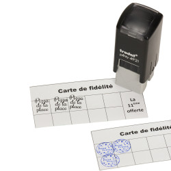 Tampon personnalisé carte de fidélité pizza, snack, burger