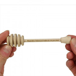 Lot de 60 cuillères à miel personnalisée en bois