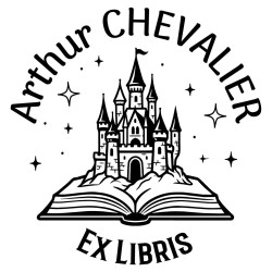 Tampon ex libris château fantastique personnalisé