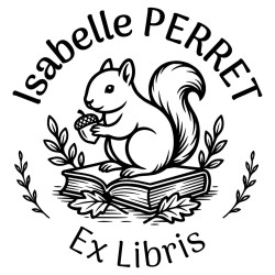 Tampon ex libris écureuil lecteur personnalisé