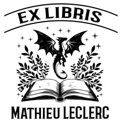 Tampon ex libris dragon fantastique personnalisé