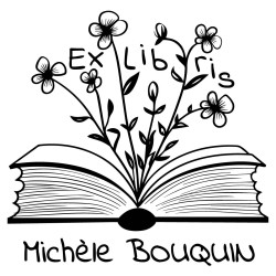 Tampon ex libris livre fleuri personnalisé
