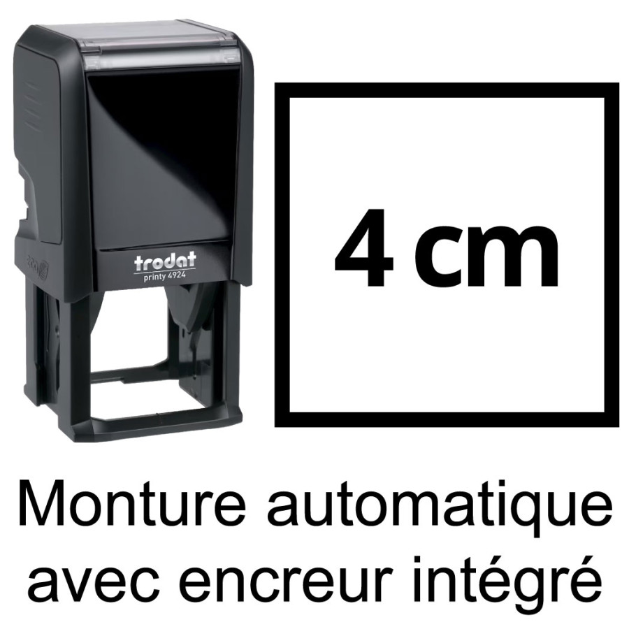 Printy 4924 - carré 4 x 4 cm - noir